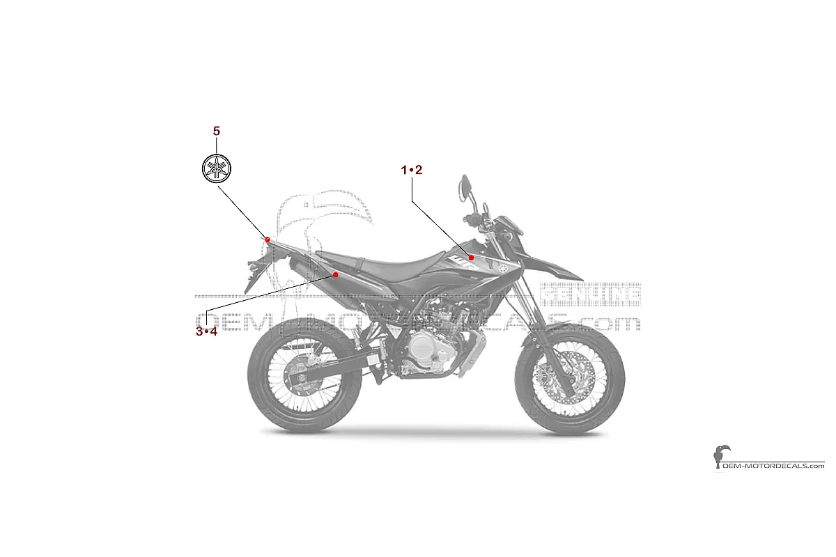 Pegatinas para Yamaha WR125X 2010 - Negro • Yamaha Pegatinas OEM