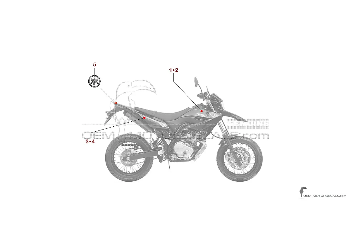 Aufkleber für Yamaha WR125X 2011 - Schwarz • Yamaha OEM-Aufkleber