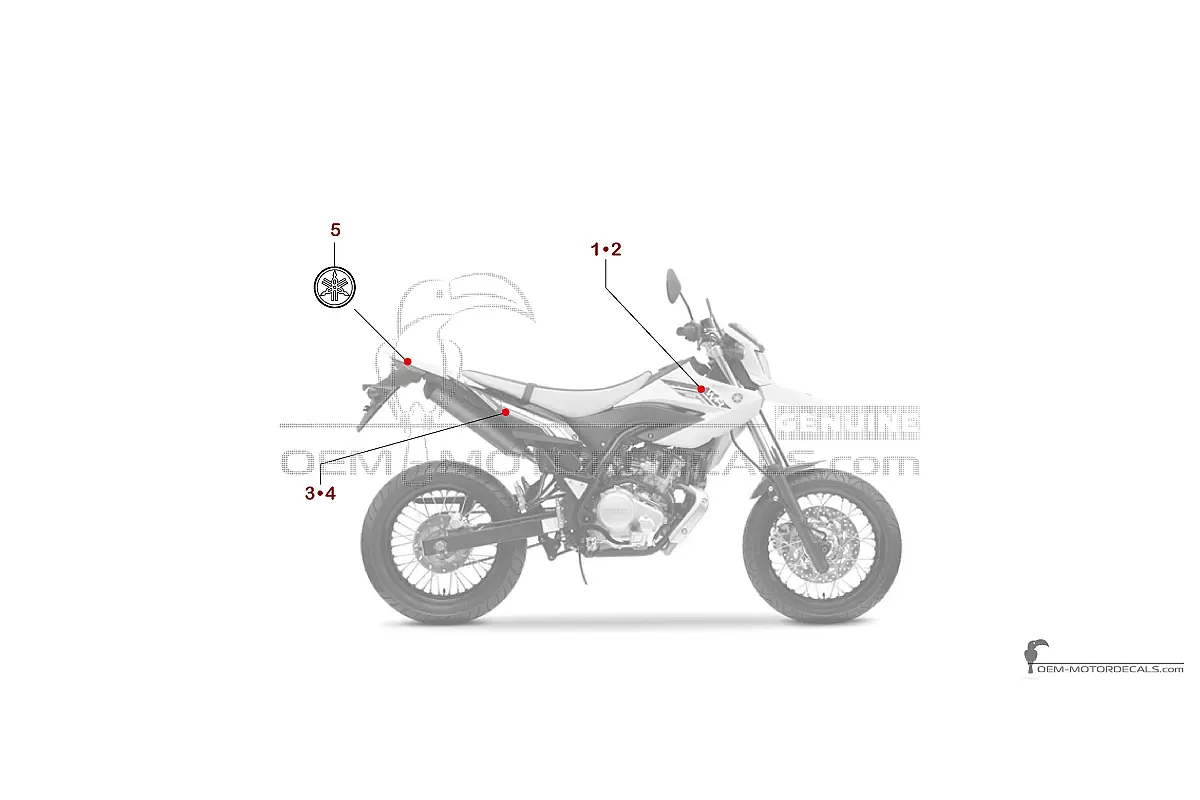 Aufkleber für Yamaha WR125X 2011 - Weiss • Yamaha OEM-Aufkleber