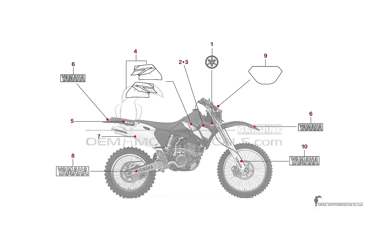 Decals for Yamaha WR250F 2002 - Blue • Yamaha OEM Decals