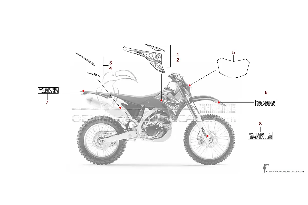 Autocollants pour Yamaha WR250F 2009 - Bleu • Yamaha Autocollants OEM