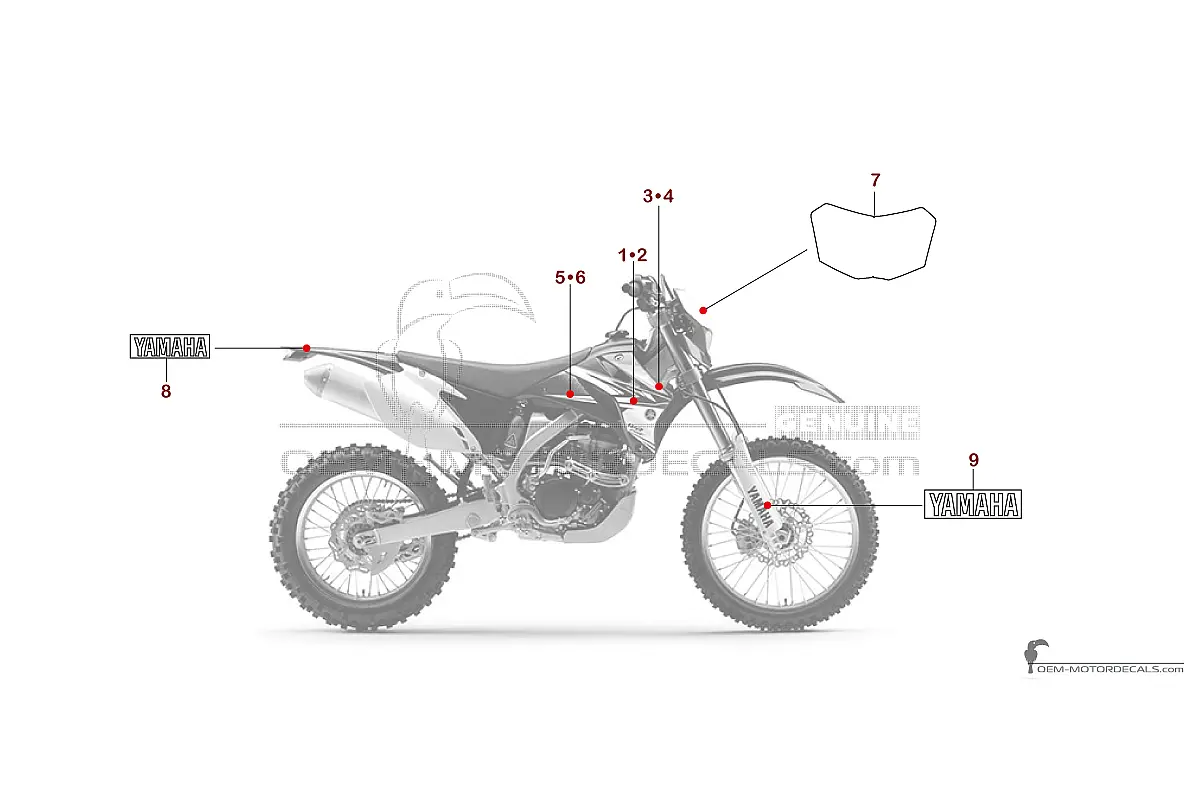 Pegatinas para Yamaha WR250F 2011 - Azul • Yamaha Pegatinas OEM