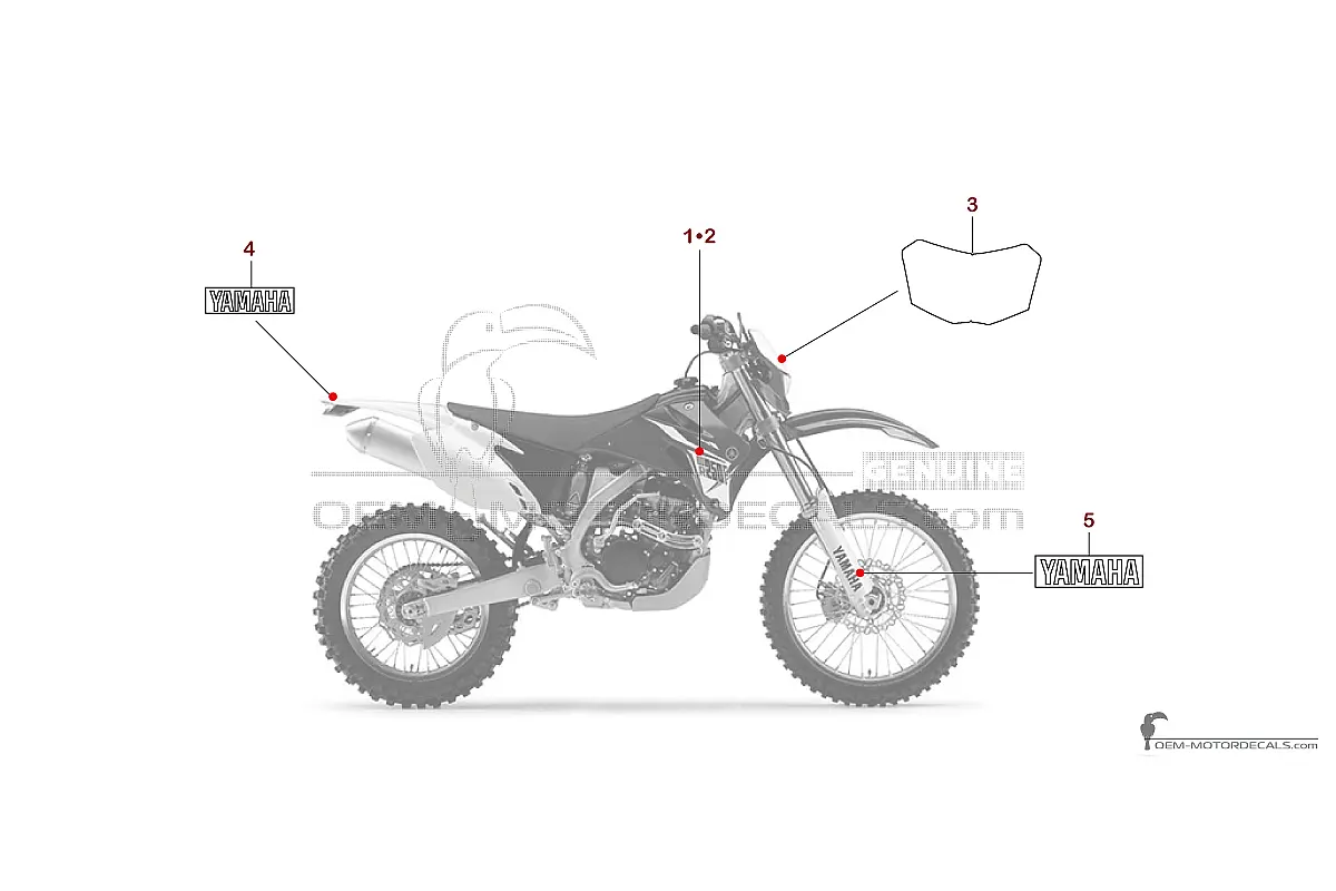Stickers voor Yamaha WR250F 2014 - Blauw • Yamaha OEM Stickers