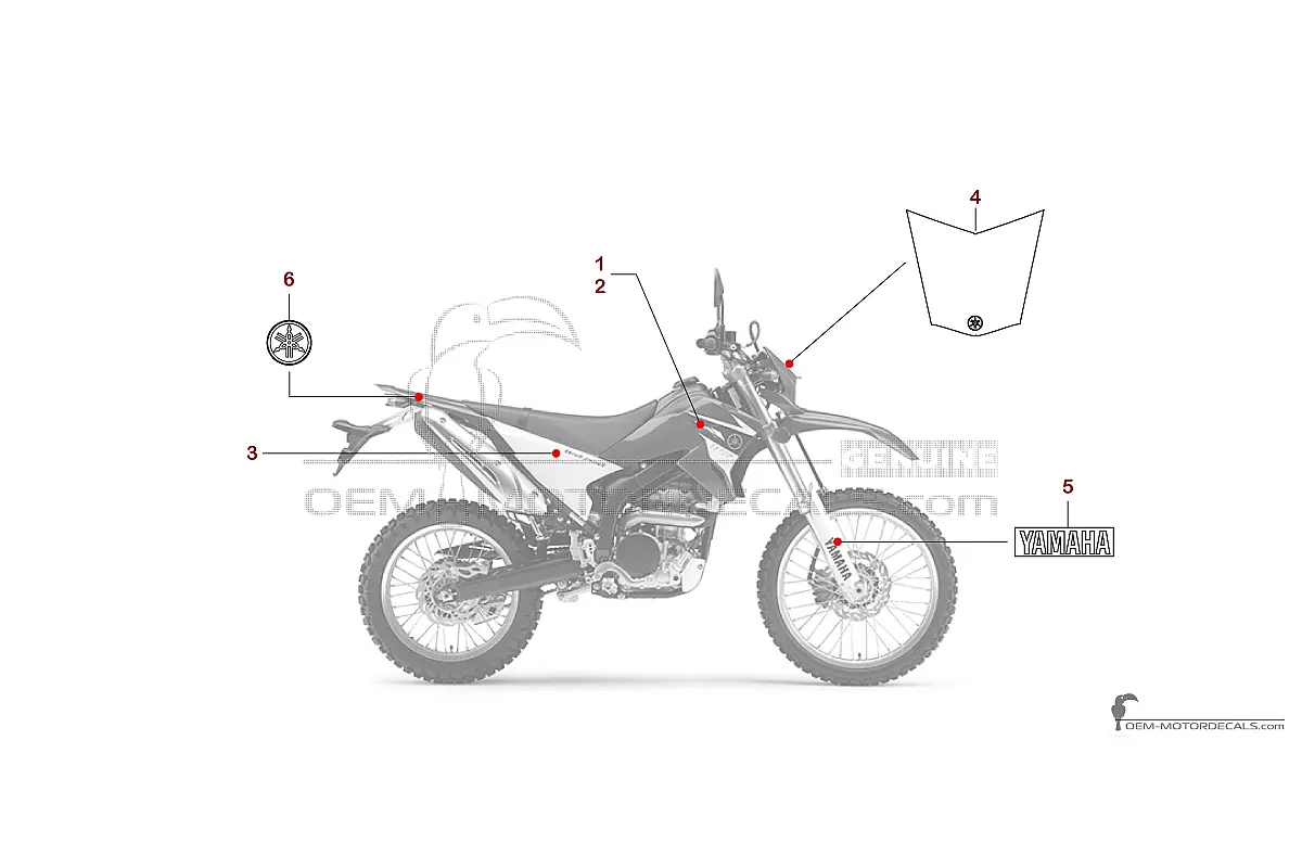 Aufkleber für Yamaha WR250R 2008 - Blau • Yamaha OEM-Aufkleber