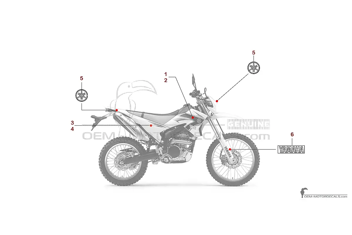 Pegatinas para Yamaha WR250R 2009 - Blanco • Yamaha Pegatinas OEM