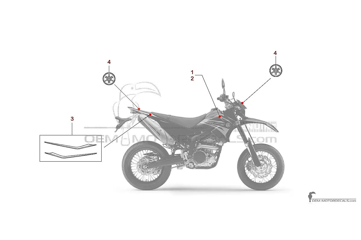 Pegatinas para Yamaha WR250X 2008 - Negro • Yamaha Pegatinas OEM