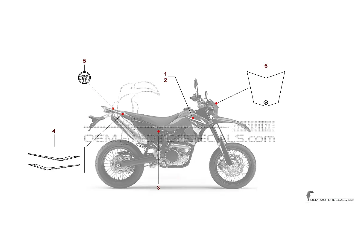 Aufkleber für Yamaha WR250X 2008 - Blau • Yamaha OEM-Aufkleber