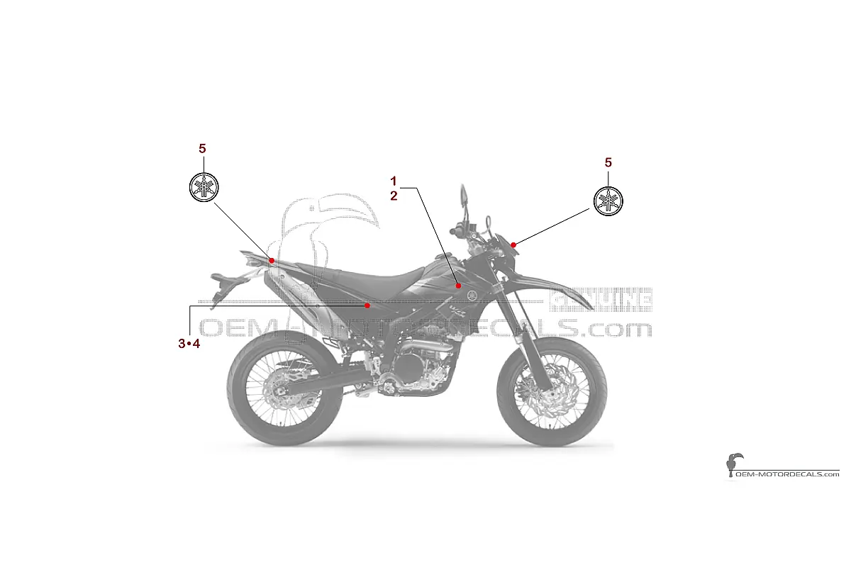 Aufkleber für Yamaha WR250X 2010 - Schwarz • Yamaha OEM-Aufkleber