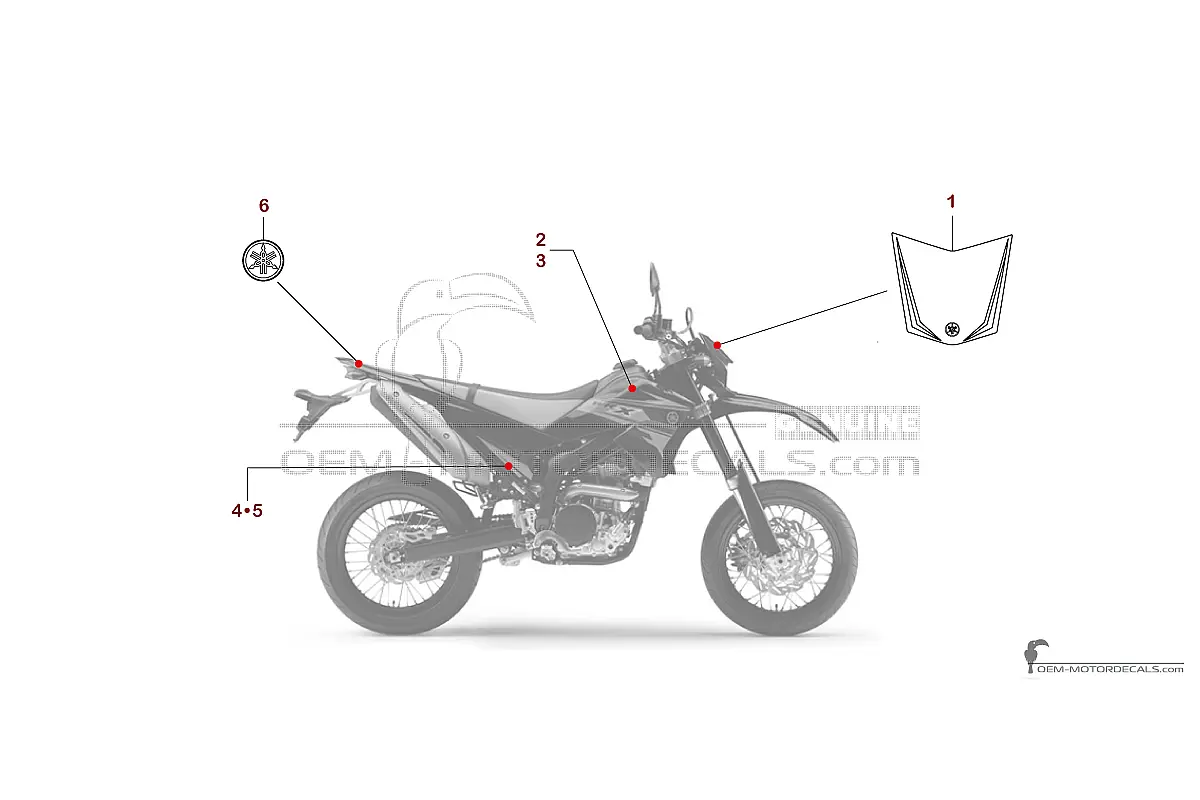 Naklejki do Yamaha WR250X 2012 - Czarny • Yamaha Naklejki OEM