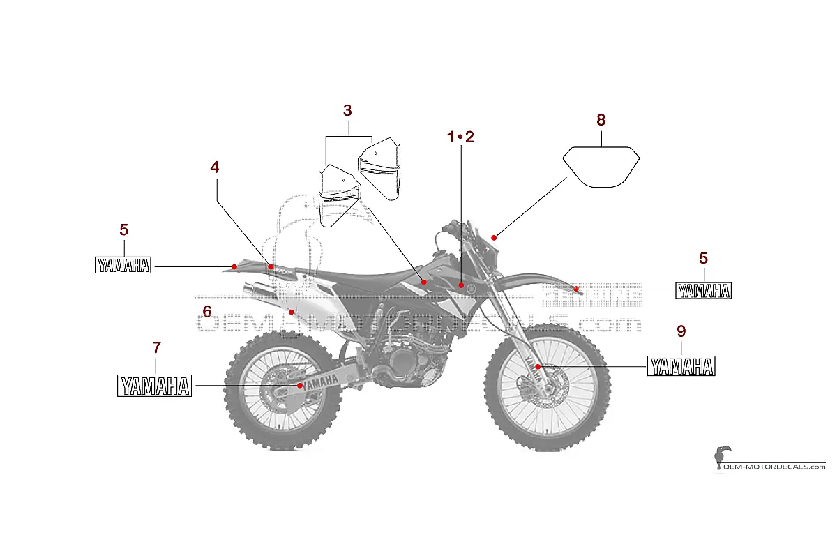 Aufkleber für Yamaha WR450F 2003 - Blau • Yamaha OEM-Aufkleber