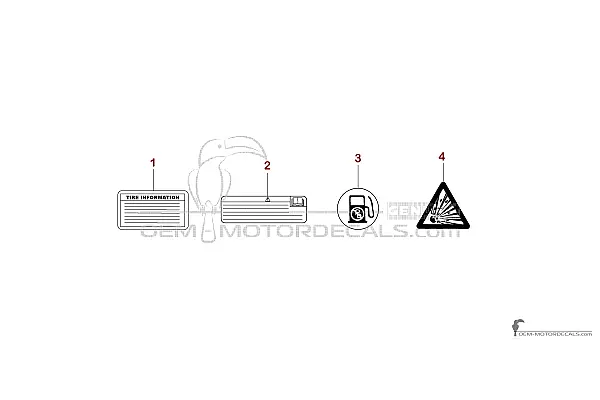 Yamaha WR450F 2006 - Voorzichtigheid labels