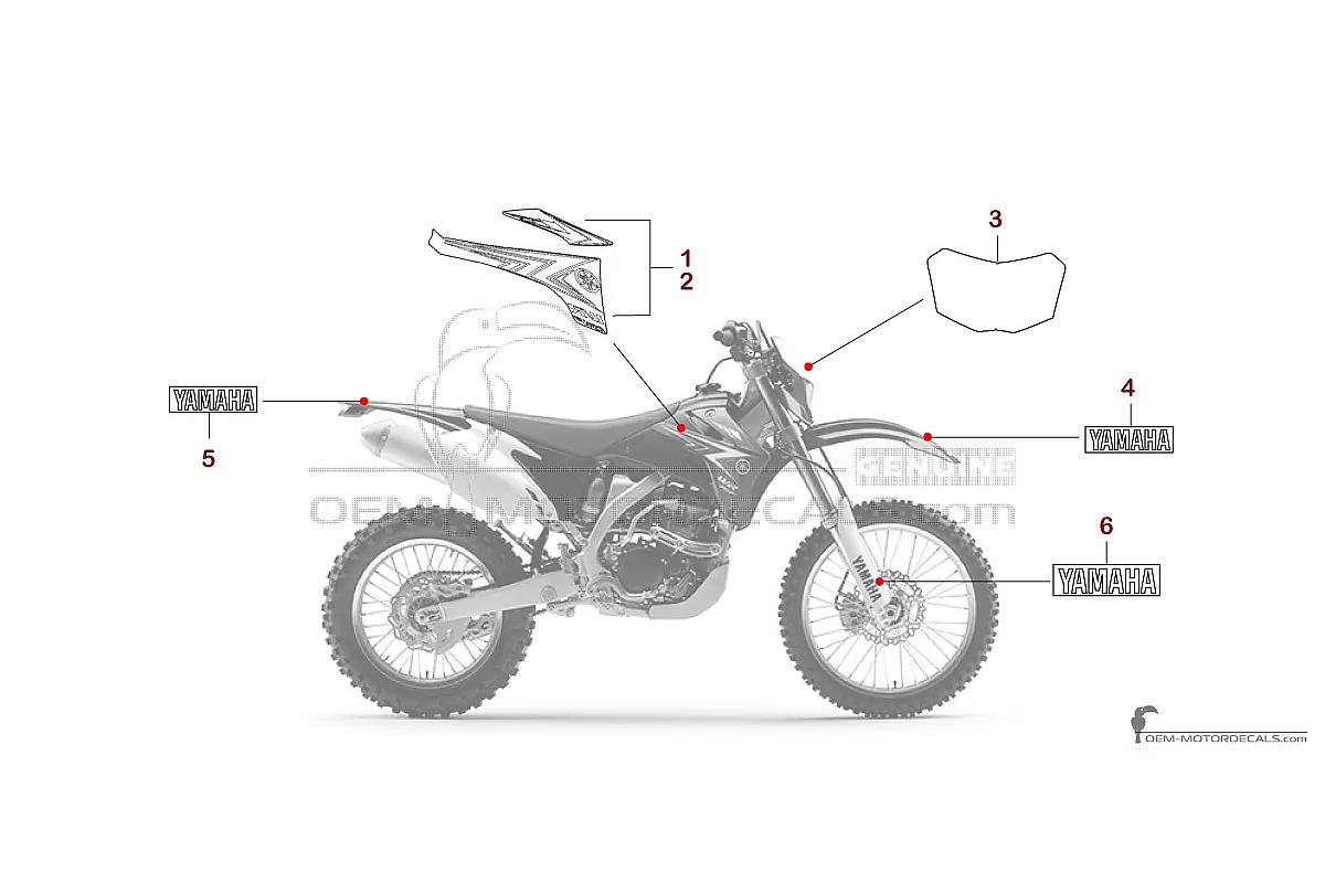 Aufkleber für Yamaha WR450F 2010 - Blau • Yamaha OEM-Aufkleber