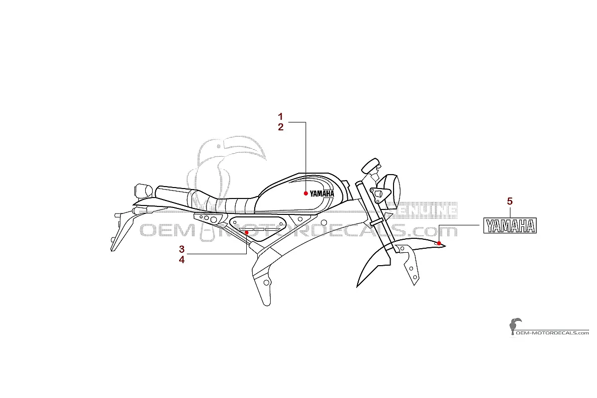 Aufkleber für Yamaha XSR125 2022 Legacy - Schwarz • Yamaha OEM-Aufkleber