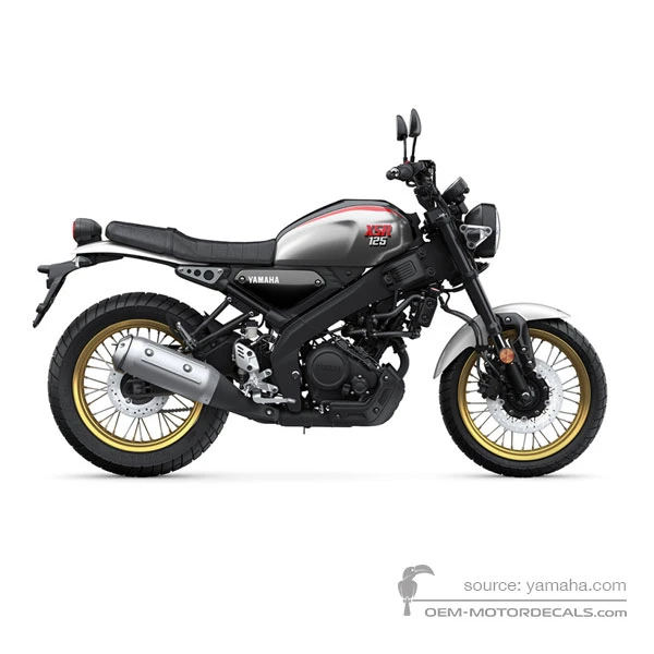 Aufkleber für Yamaha XSR125 2025 Legacy - Silber • Yamaha OEM-Aufkleber