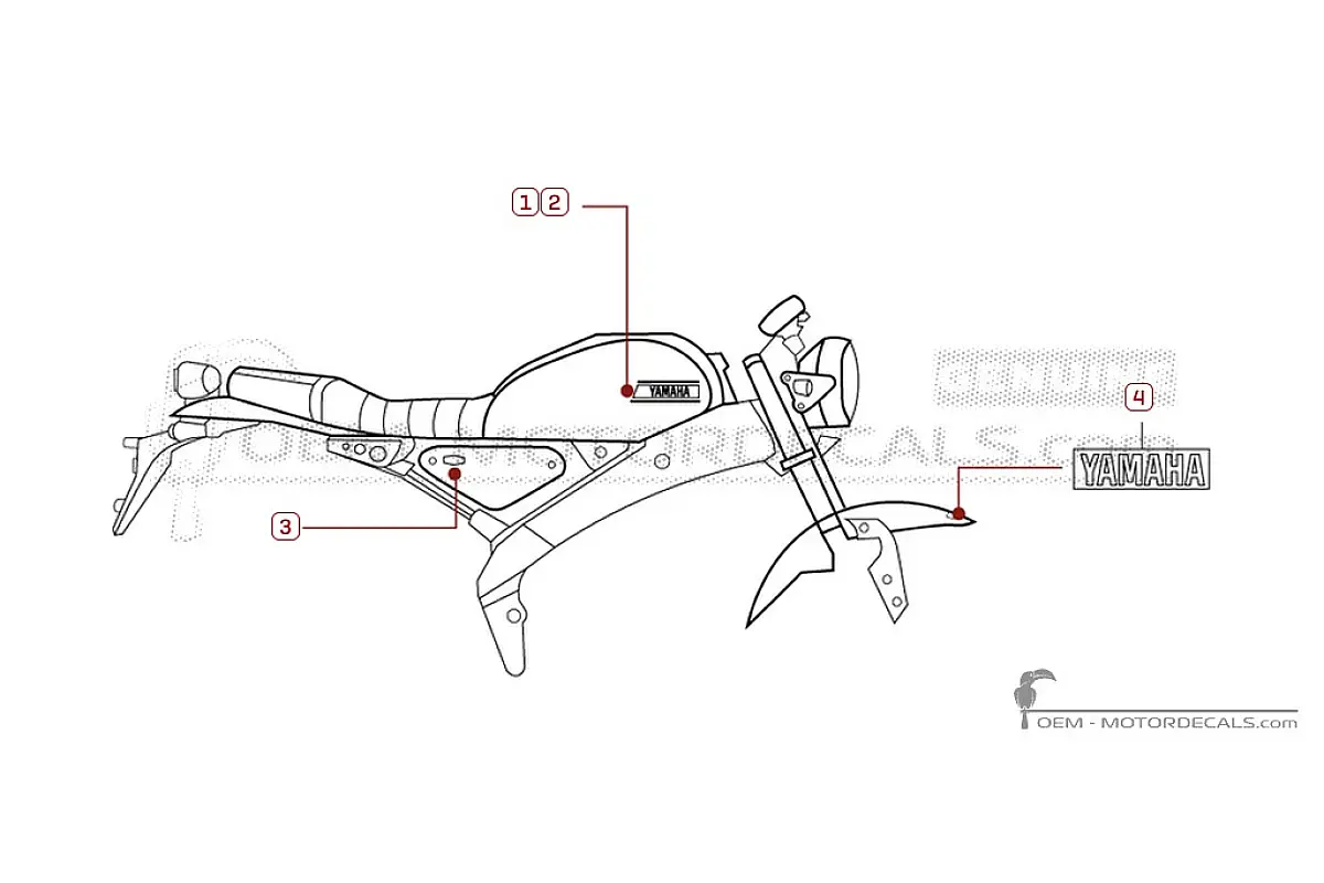 Decals for Yamaha XSR125 2026 • Yamaha OEM Decals