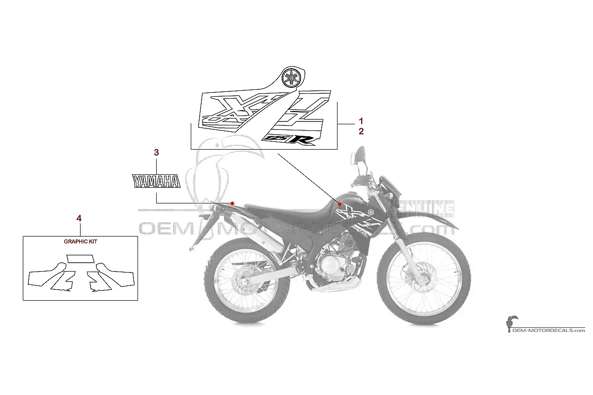 Aufkleber für Yamaha XT125R 2005 - Blau • Yamaha OEM-Aufkleber