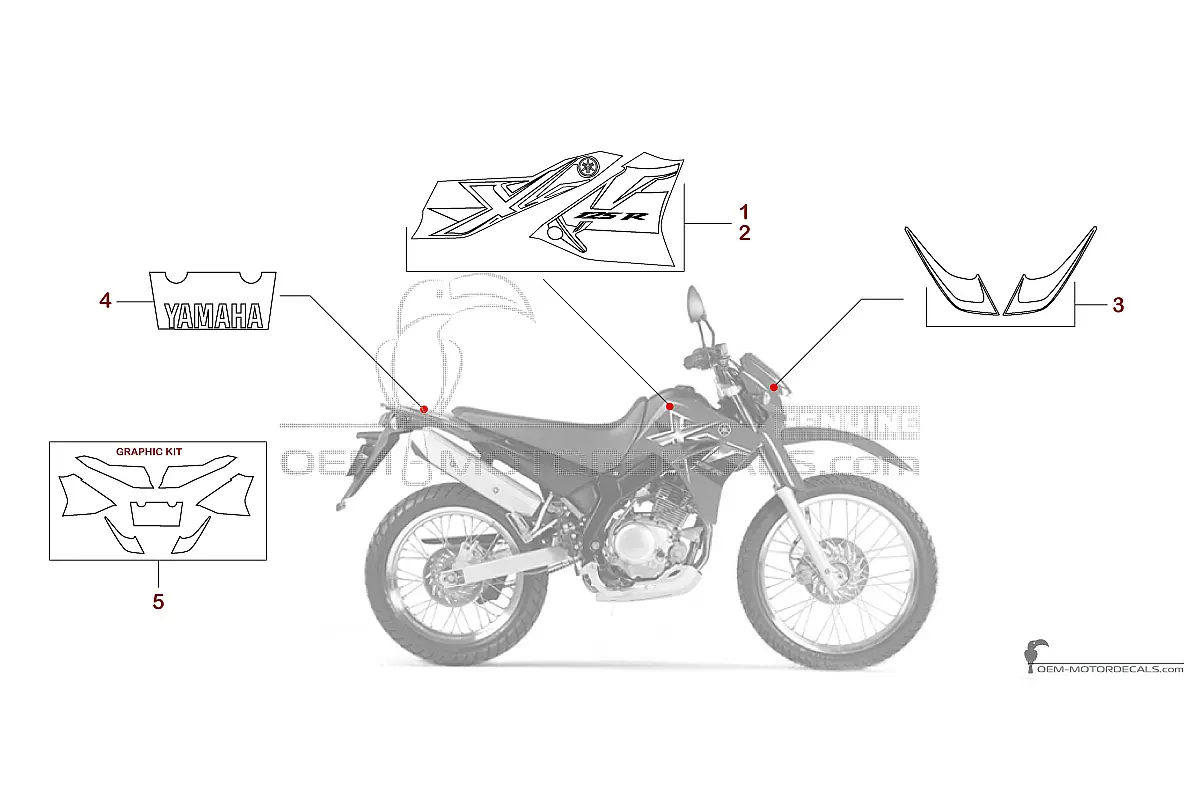 Naklejki do Yamaha XT125R 2006 - Niebieski • Yamaha Naklejki OEM