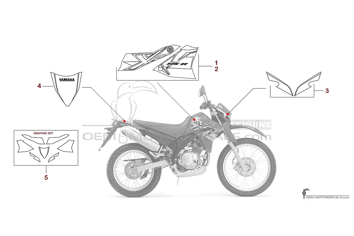 Adesivi per Yamaha XT125R 2007 - Blu • Yamaha Adesivi OEM