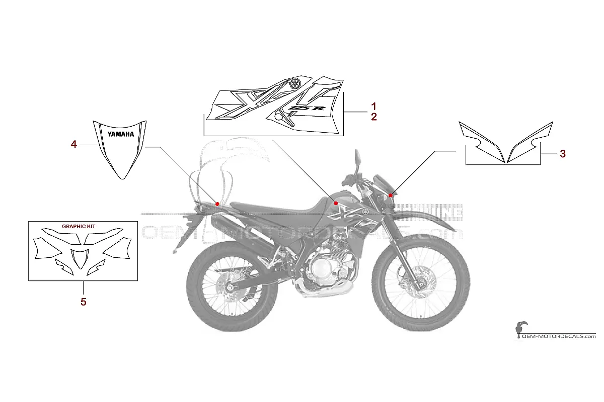 Aufkleber für Yamaha XT125R 2008 - Blau • Yamaha OEM-Aufkleber