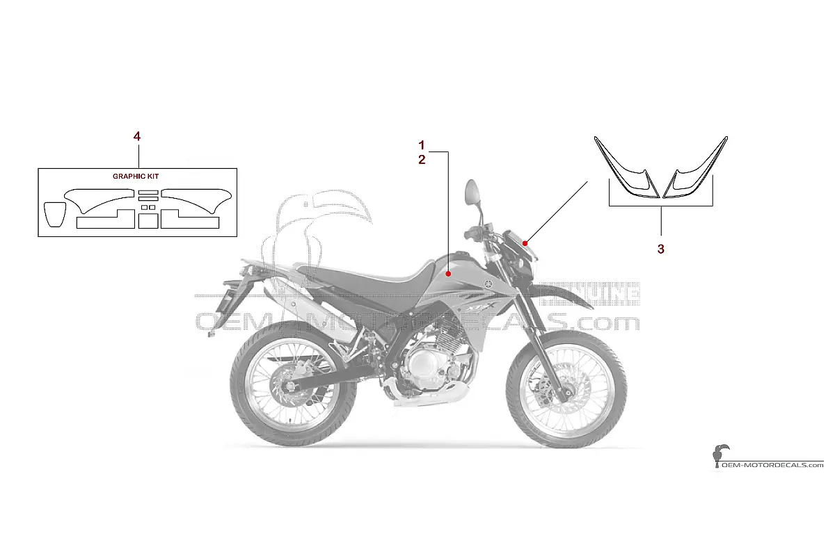 Adesivi per Yamaha XT125X 2006 - Arancione • Yamaha Adesivi OEM