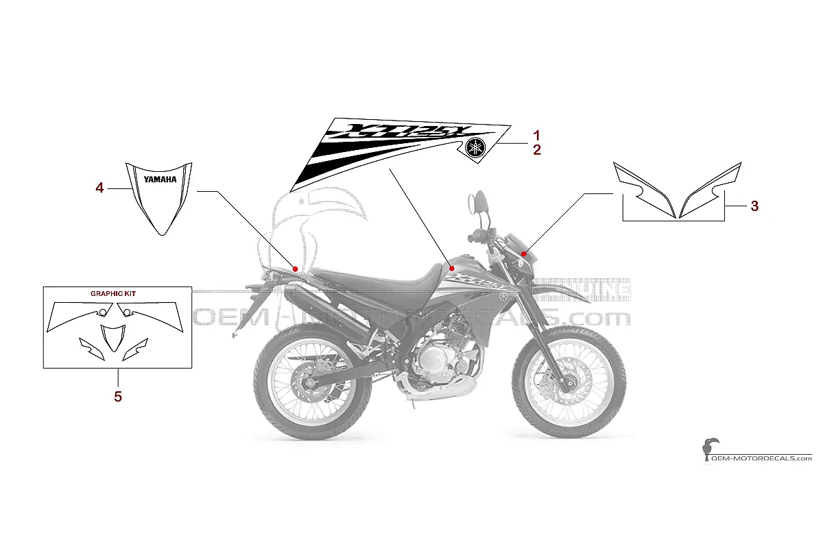 Pegatinas para Yamaha XT125X 2007 - Azul • Yamaha Pegatinas OEM