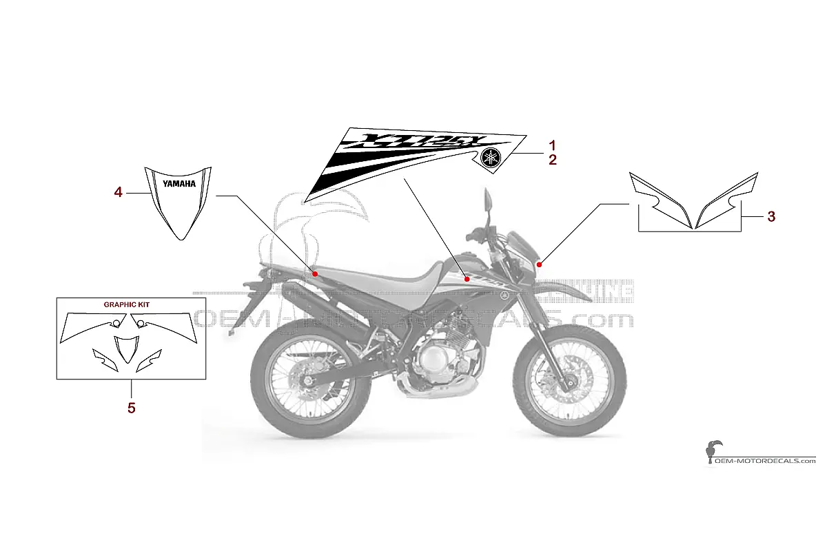 Adesivi per Yamaha XT125X 2008 - Blu • Yamaha Adesivi OEM