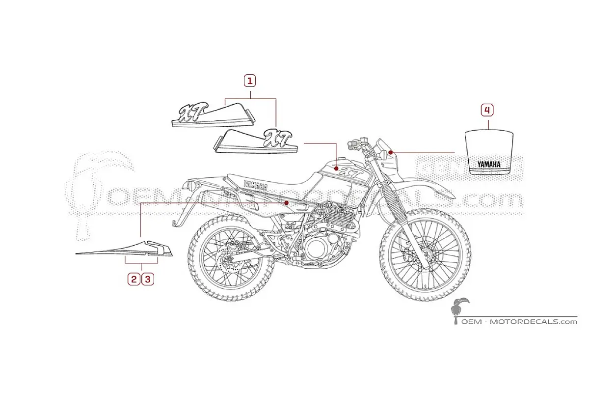 Adesivi per Yamaha XT600 1993 • Yamaha Adesivi OEM