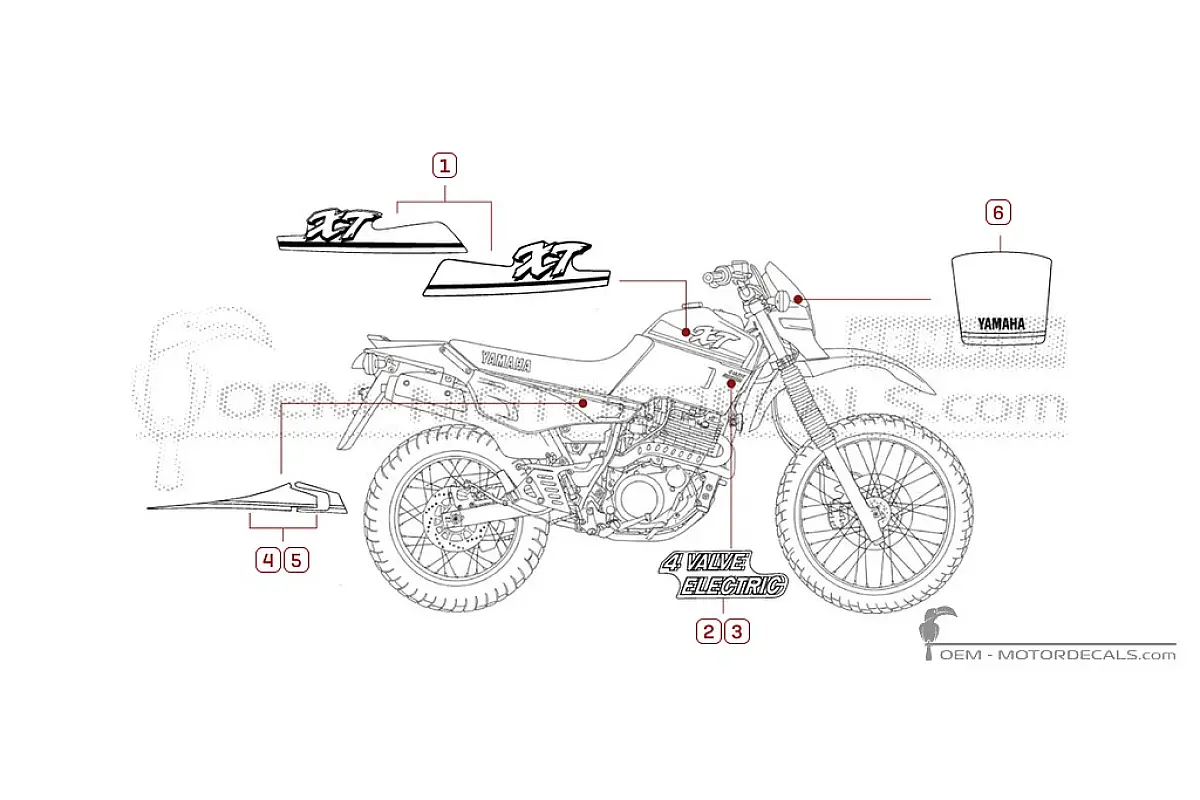 Stickers voor Yamaha XT600 1994 • Yamaha OEM Stickers