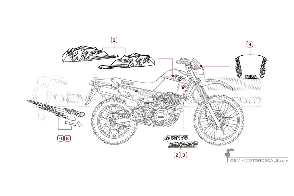 Stickers voor Yamaha XT600 1994 • Yamaha OEM Stickers