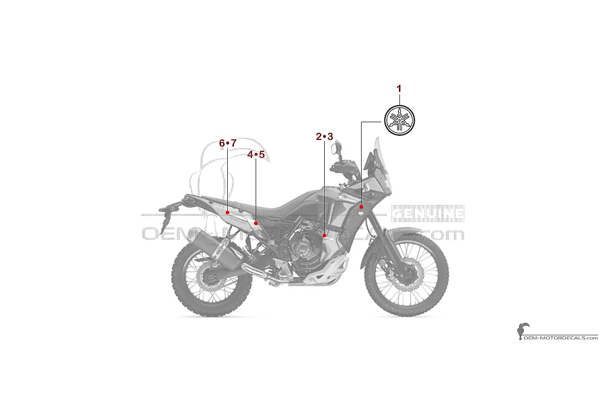 Stickers voor Yamaha XTZ690 | TENERE 700 2024 World Raid - Blauw • Yamaha OEM Stickers