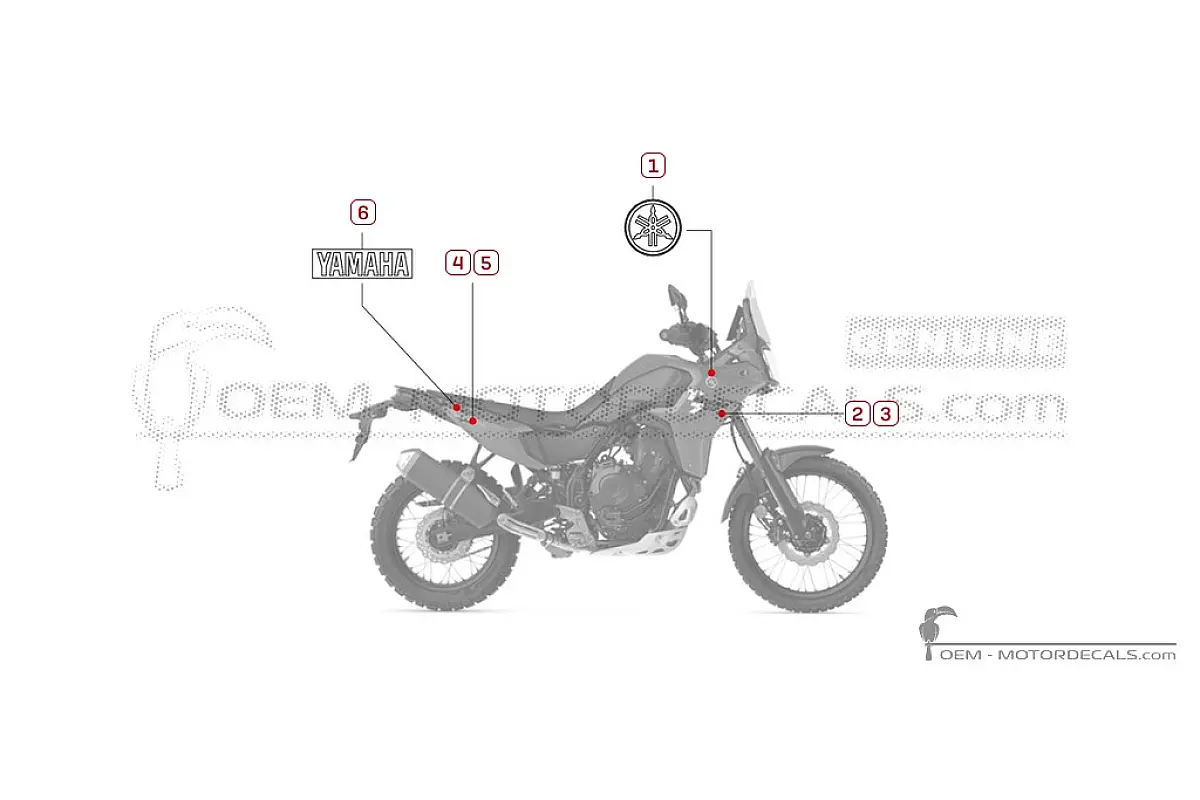 Autocollants pour Yamaha XTZ690 | TENERE 700 2026 • Yamaha Autocollants OEM