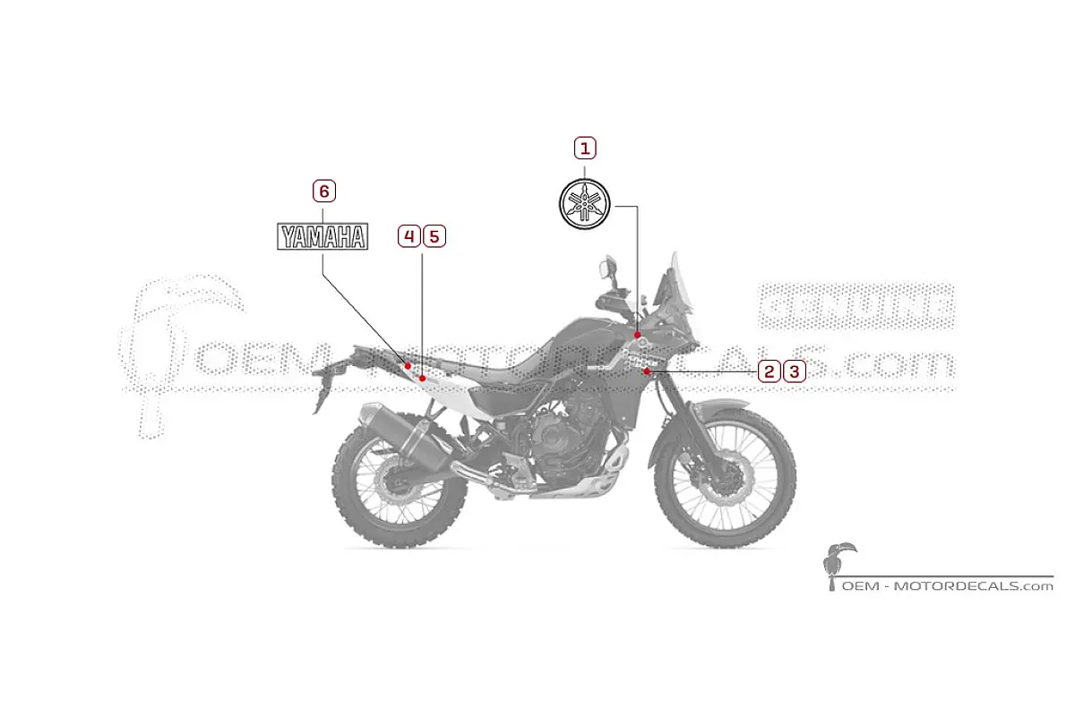 Adesivi per Yamaha XTZ690 | TENERE 700 2026 • Yamaha Adesivi OEM