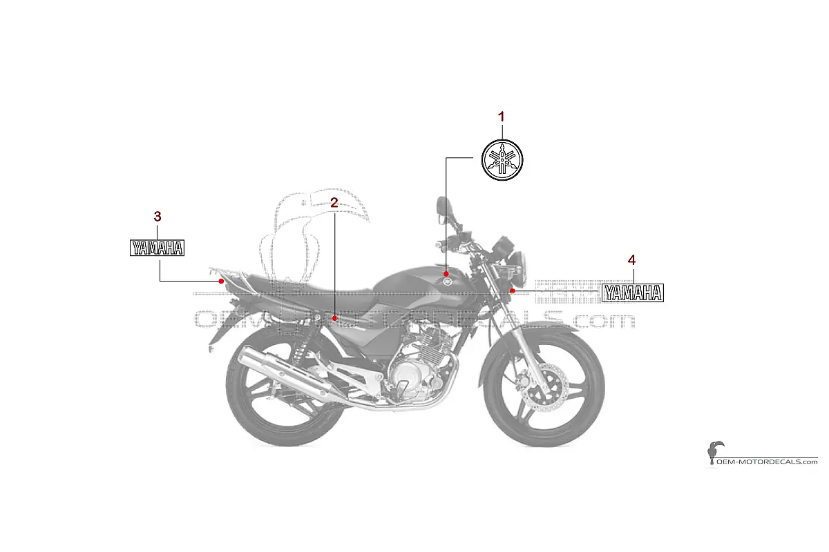 Stickers voor Yamaha YBR125 2005 - Zwart • Yamaha OEM Stickers