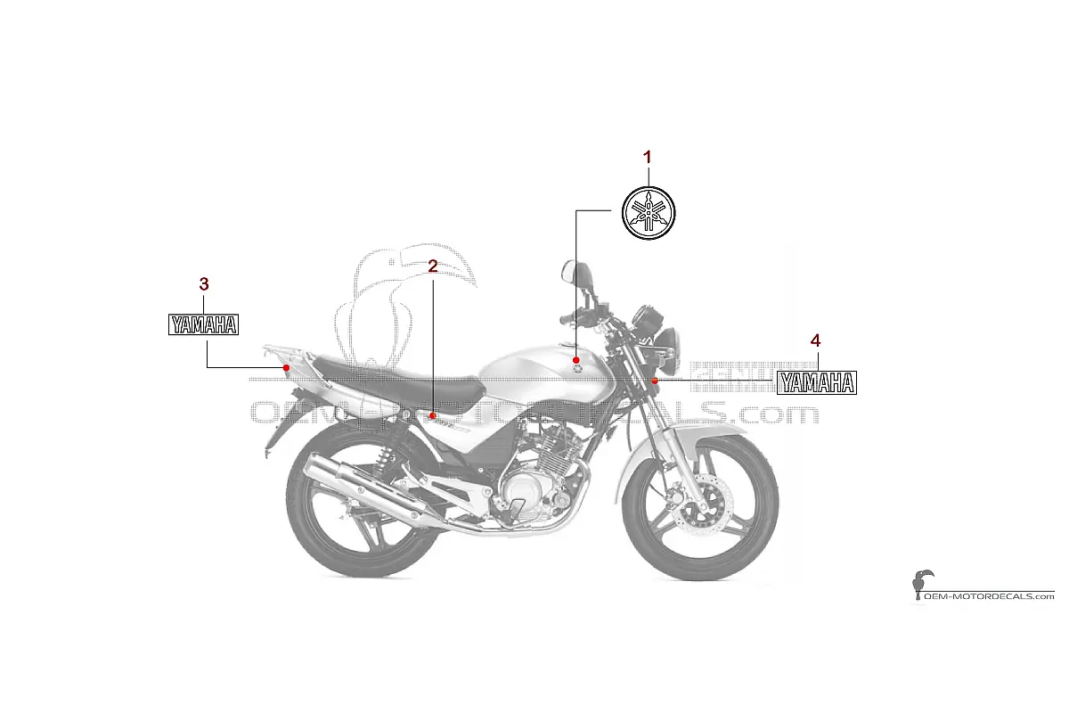 Decals for Yamaha YBR125 2006 - Gray • Yamaha OEM Decals