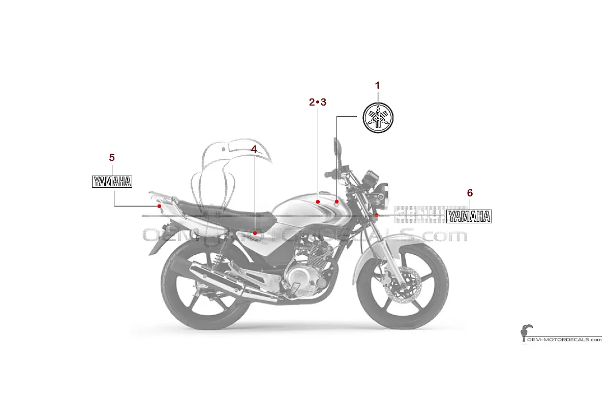 Aufkleber für Yamaha YBR125 2007 - Grau • Yamaha OEM-Aufkleber