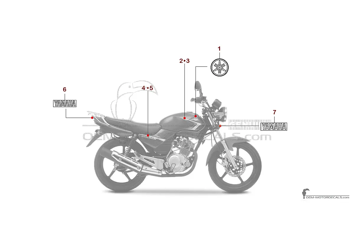 Pegatinas para Yamaha YBR125 2009 - Azul • Yamaha Pegatinas OEM
