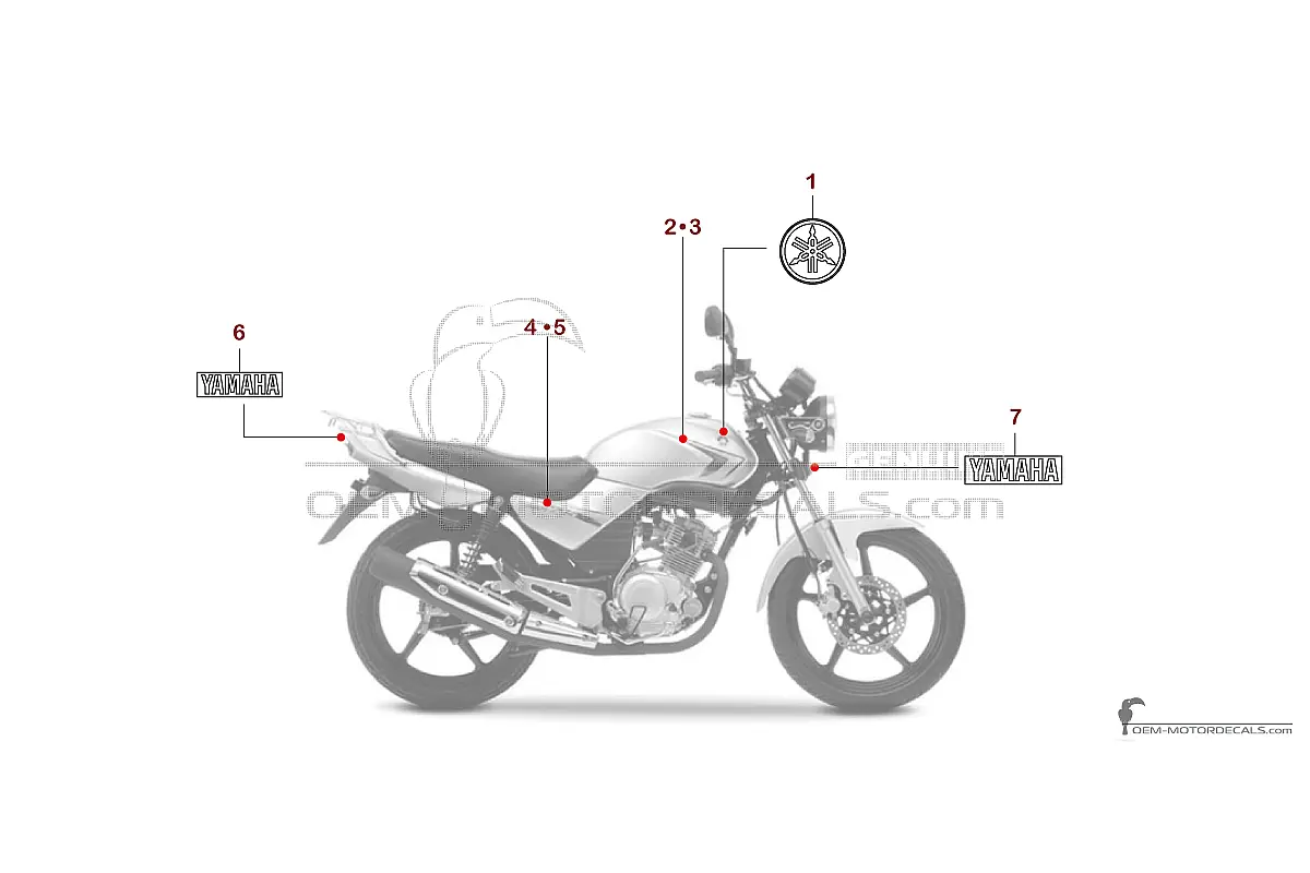 Aufkleber für Yamaha YBR125 2009 - Grau • Yamaha OEM-Aufkleber