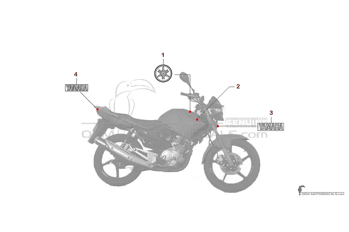 Stickers voor Yamaha YBR125 2010 - Zwart • Yamaha OEM Stickers