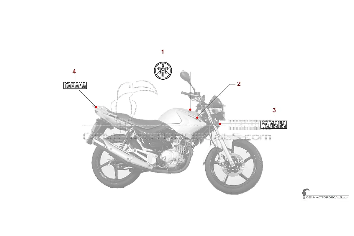 Aufkleber für Yamaha YBR125 2010 - Grau • Yamaha OEM-Aufkleber
