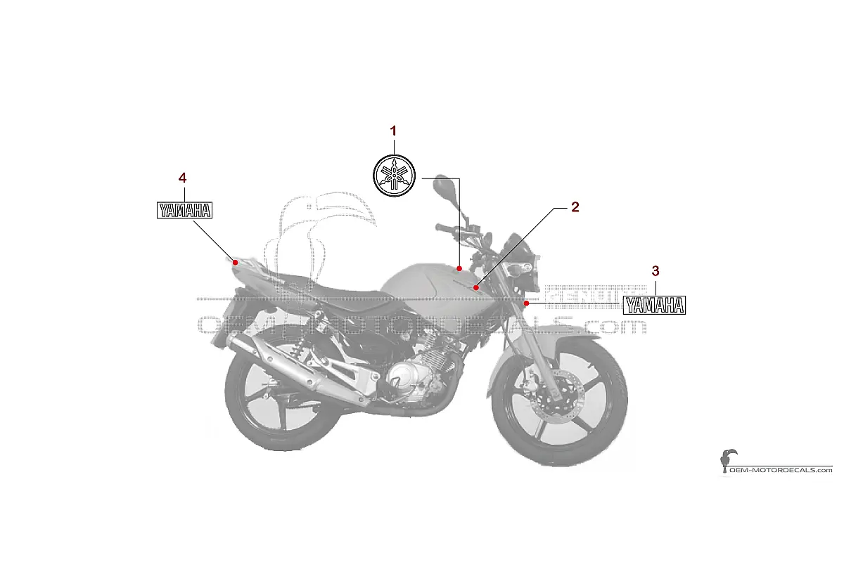 Naklejki do Yamaha YBR125 2010 - Czerwony • Yamaha Naklejki OEM