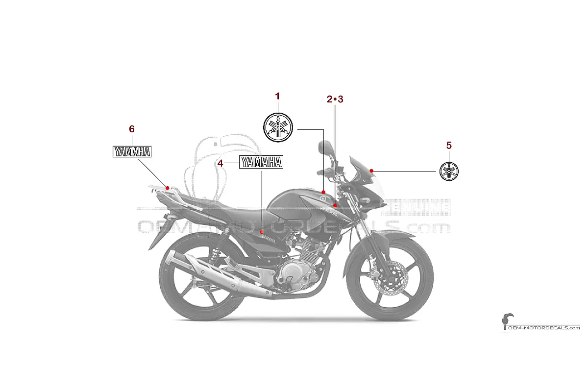 Pegatinas para Yamaha YBR125 2014 - Negro • Yamaha Pegatinas OEM