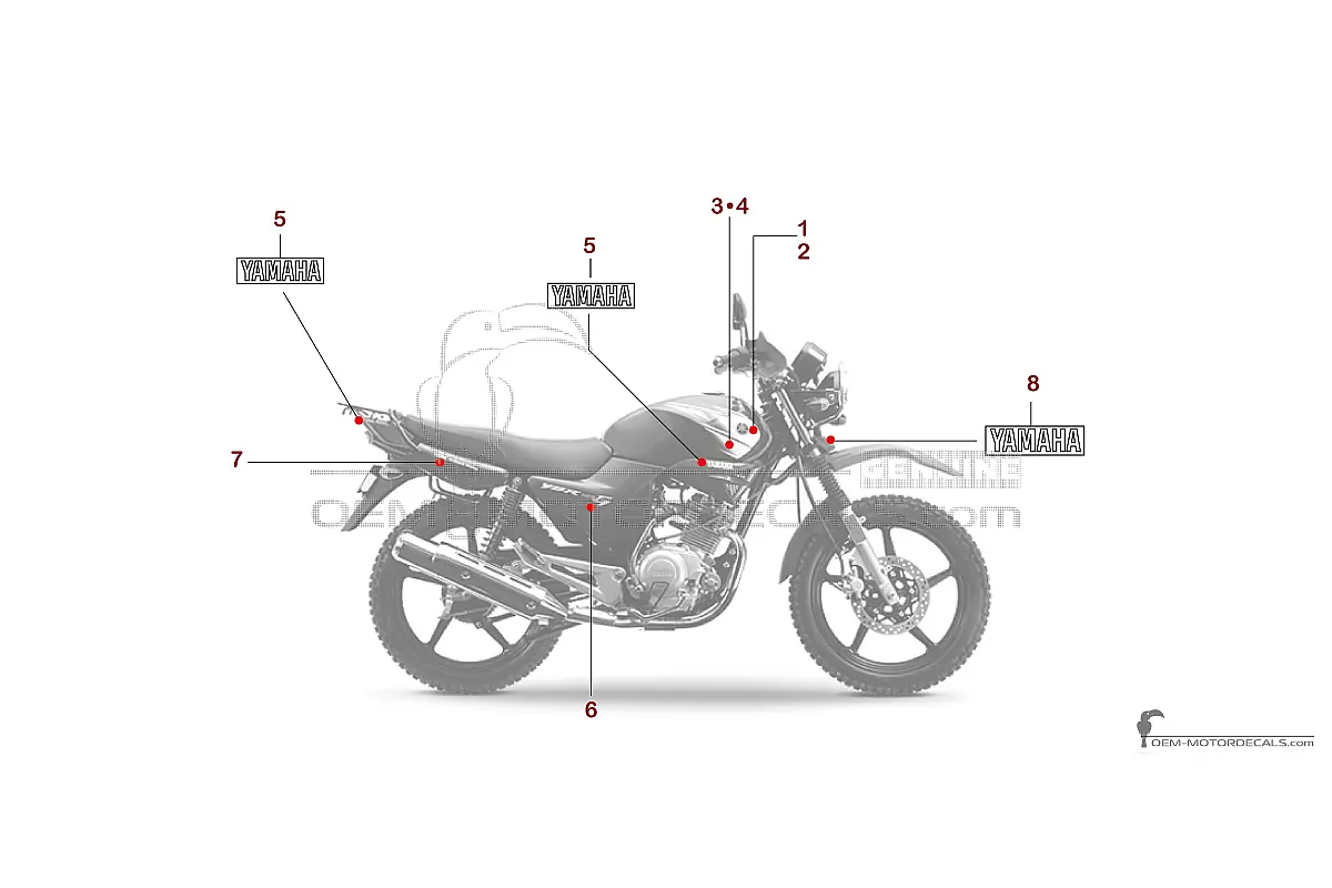 Stickers voor Yamaha YBR125G 2019 - Blauw • Yamaha OEM Stickers