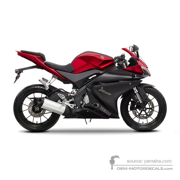Adesivi per Yamaha YZF R125 2014 - Rosso • Yamaha Adesivi OEM