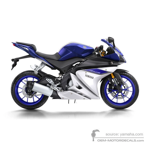 Pegatinas para Yamaha YZF R125 2016 - Azul • Yamaha Pegatinas OEM