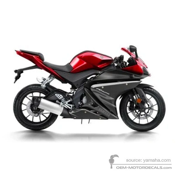 Autocollants pour Yamaha YZF R125 2018 - Rouge • Yamaha Autocollants OEM