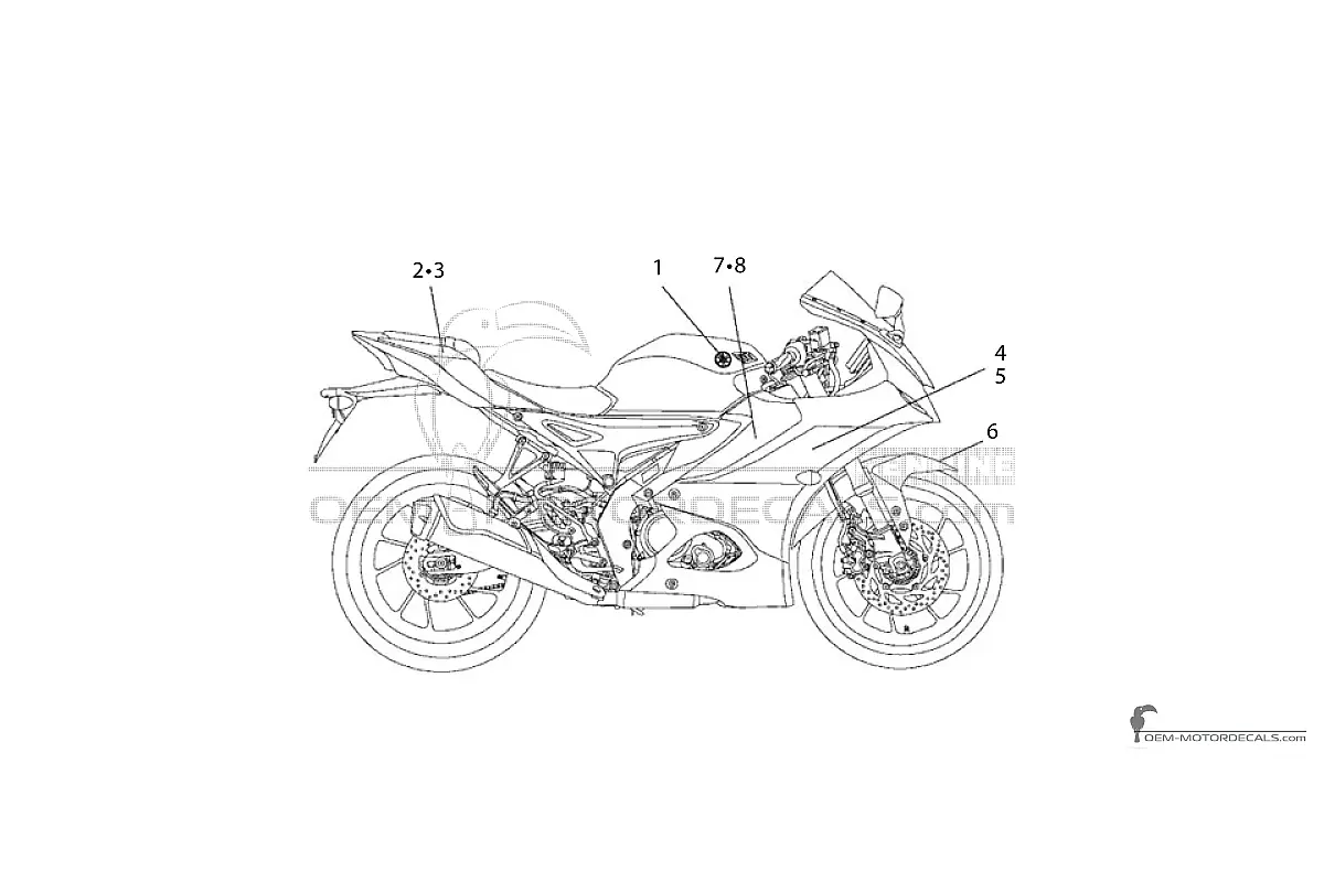 Decals for Yamaha YZF R125 2024 - Blue • Yamaha OEM Decals