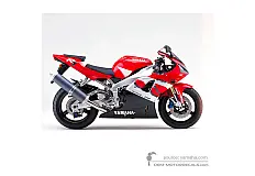 Autocollants pour Yamaha YZF R1 2000 - Rouge • Yamaha Autocollants OEM