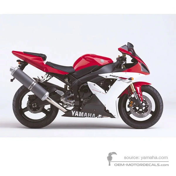 Decals for Yamaha YZF R1 2002 - Red • Yamaha OEM Decals