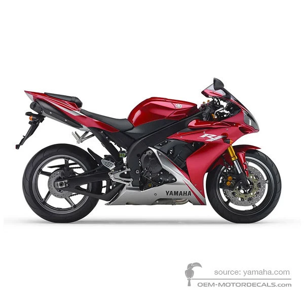 Decals for Yamaha YZF R1 2006 - Red • Yamaha OEM Decals