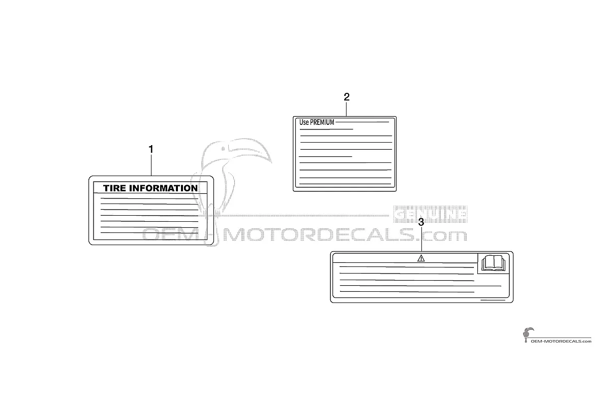 Stickers voor Yamaha YZF R1 - Voorzichtigheid labels • Yamaha OEM Stickers